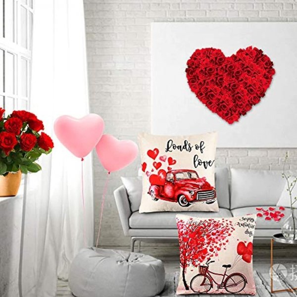 Funharly Valentines Pillow Covers Set of 2 Valentine's Day Decorations Throw Farmhouse Pillow Case