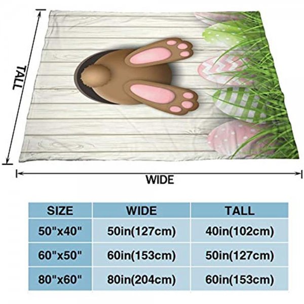 Salmoon Fleece Blanket Easter Brown Bunny Warm Sherpa Bed Blanket Soft Throw Blanket