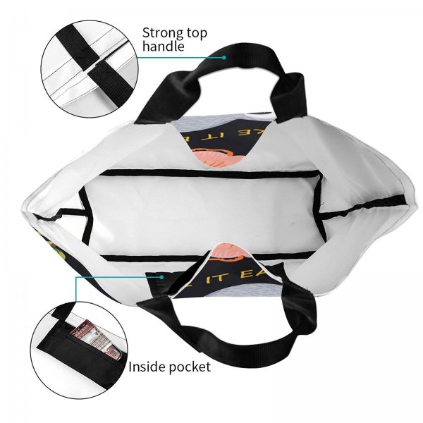 Lostitch Canvas Tote Bag Large Women Reusable Beach Bags Shoulder Bag Handbag Waterproof for Travel Grocery Shopping