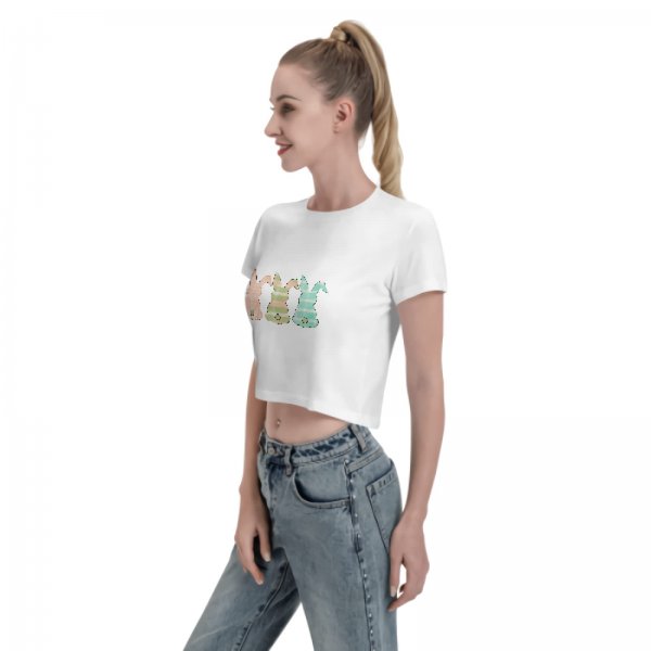 Nepha Easter Shirts for Women Christian Crop Tops for Teen Girl Graphic Tshirt Outfit