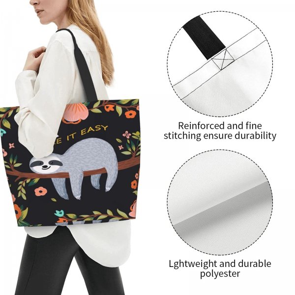 Lostitch Canvas Tote Bag Large Women Reusable Beach Bags Shoulder Bag Handbag Waterproof for Travel Grocery Shopping