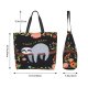 Lostitch Canvas Tote Bag Large Women Reusable Beach Bags Shoulder Bag Handbag Waterproof for Travel Grocery Shopping