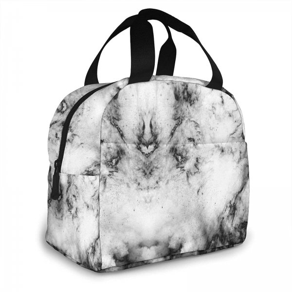 BubGuppy Marble Lunch Bag, Lunch Box Marble Insulated Cooler Bags, Cooler Tote For Picnic Camping Work Travel For Women Men Home School Office Outdoor Use and Girls Boys Marble Lunch Box