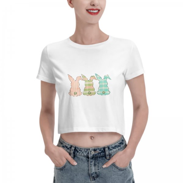 Nepha Easter Shirts for Women Christian Crop Tops for Teen Girl Graphic Tshirt Outfit